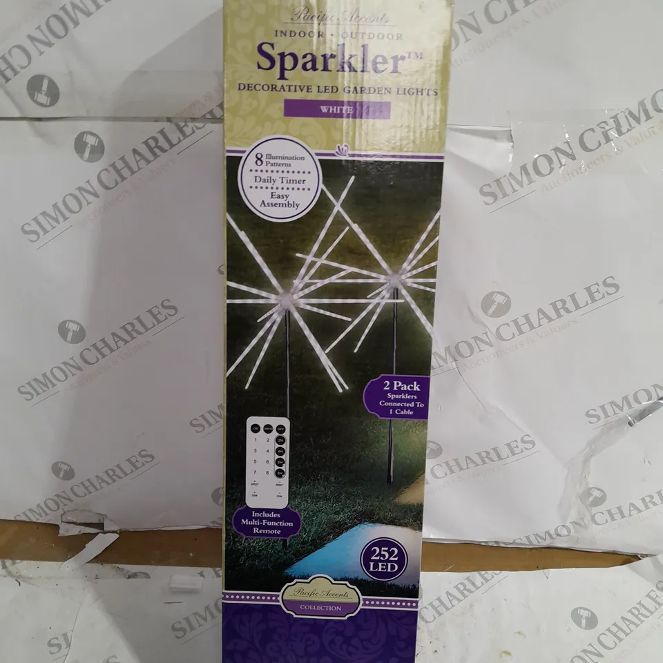 PACIFIC ACCENTS SET OF 2 LED SPARKLER LIGHTS WITH TIMER & REMOTE