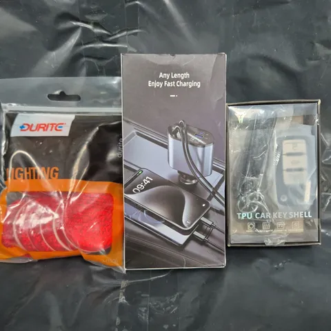 APPROXIMATELY 10 ASSORTED VEHICLE PARTS AND ACCESSORIES TO INCLUDE TPU CAR KEY SHELL, ETC - COLLECTION ONLY