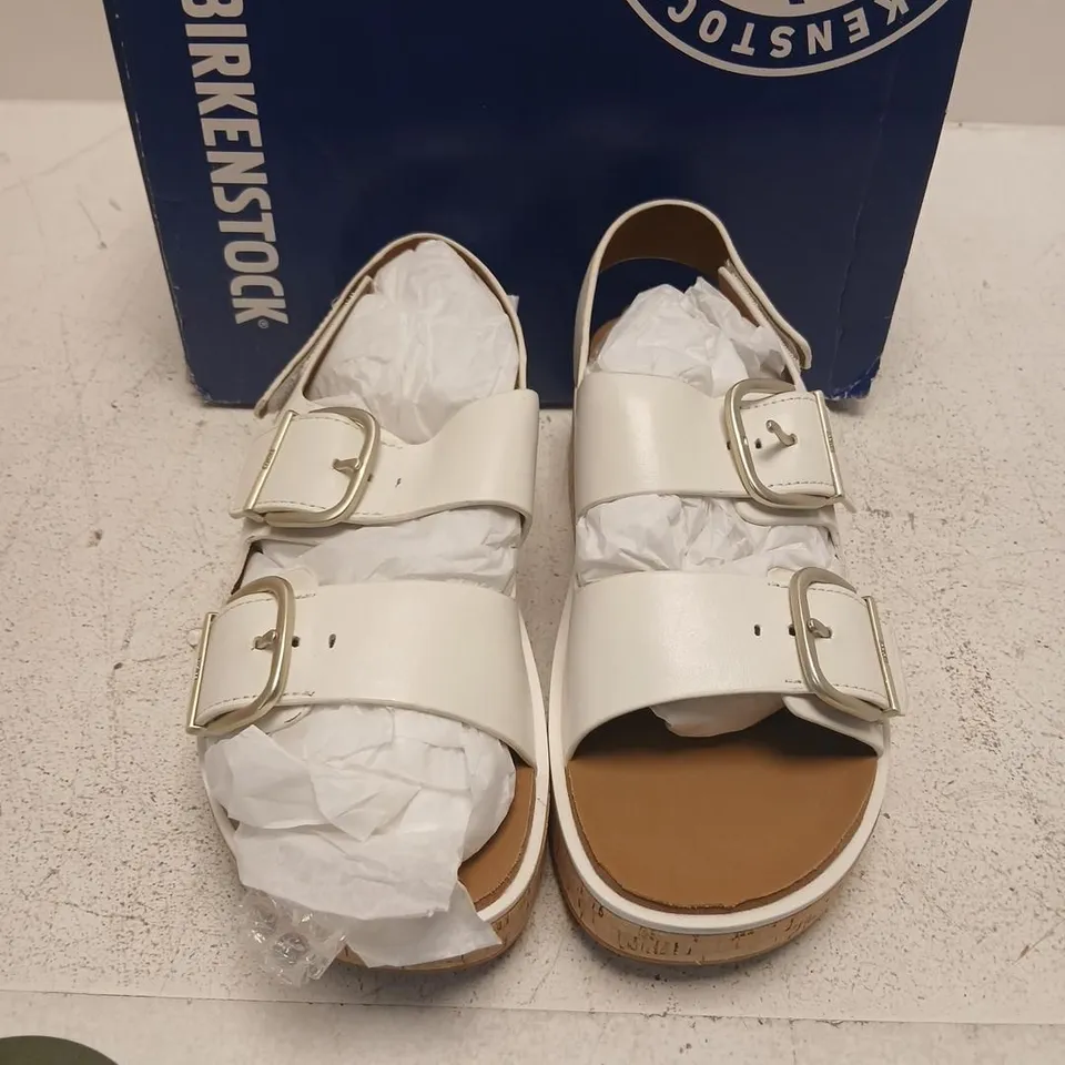 FITFLIP WHITE LEATHER CORK SLINGBACK SANDALS SIZE 6