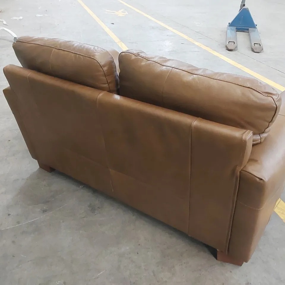 BAILEY 2 SEATER LEATHER SOFA - TAN