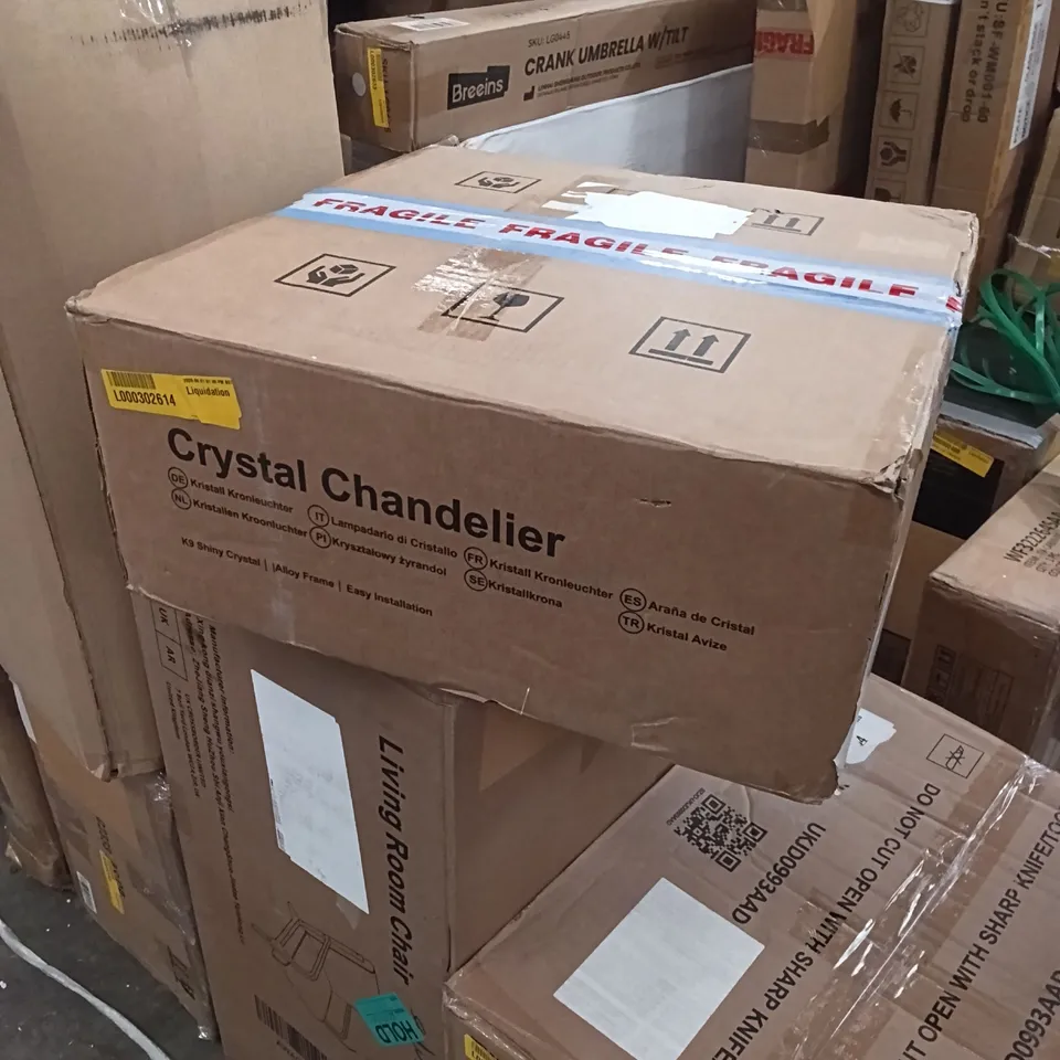 BOXED CRYSTAL CHANDELIER - BLACK (1 BOX)
