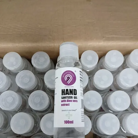 BOX OF APPROXIMATELY 100 BOTTLES OF HAND SANITIZER GEL - 100ML PER BOTTLE
