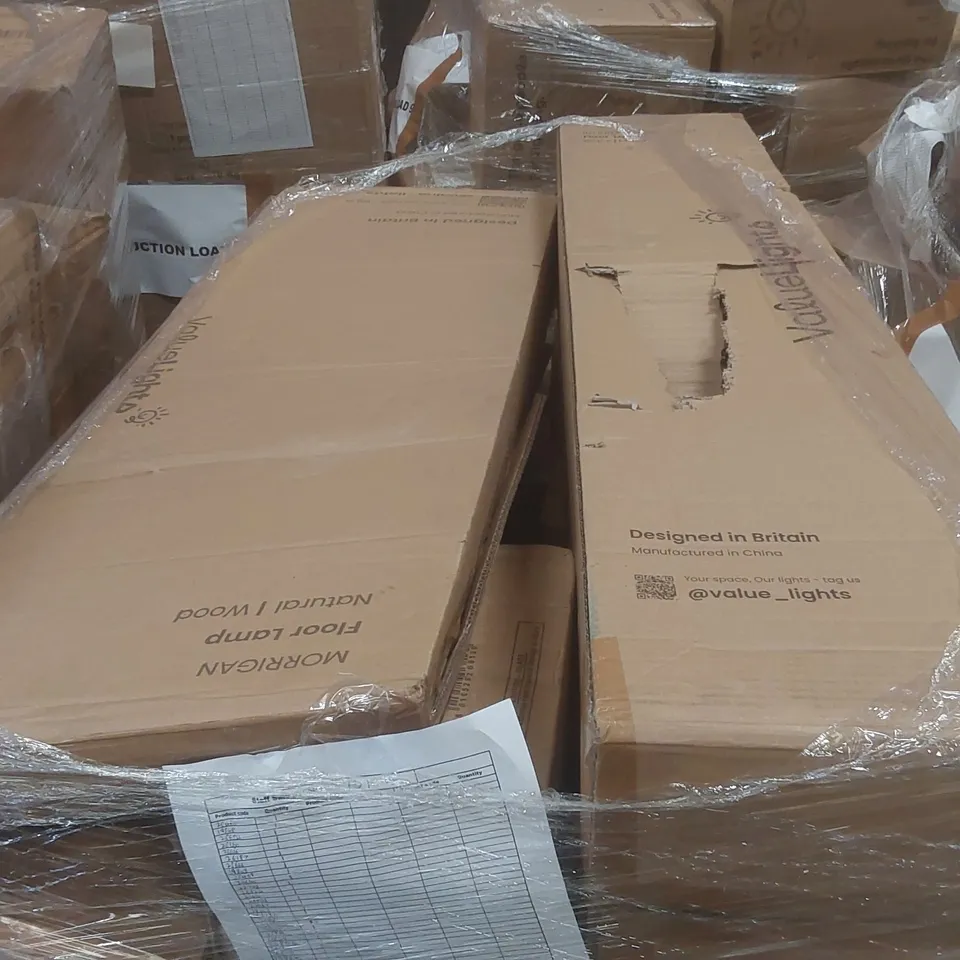PALLET CONTAINING A VERY LARGE QUANTITY OF ASSORTED DESIGNER LIGHTING PRODUCTS