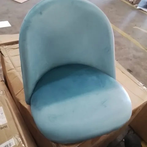 BOXED SET OF TWO SHILOH PALE BLUE VELVET DINING CHAIRS