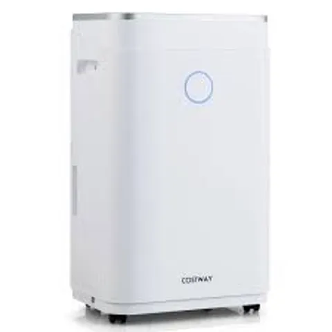 BOXED COSTWAY DEHUMIDIFIER WITH 6.5L WATER TANK AND 24H TIMER FOR HOME BASEMENT - WHITE