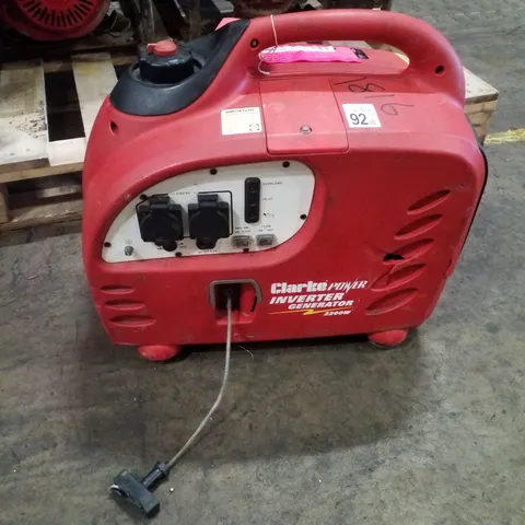 CLARKE IG2200A 2.2KW PETROL INVERTER GENERATOR 