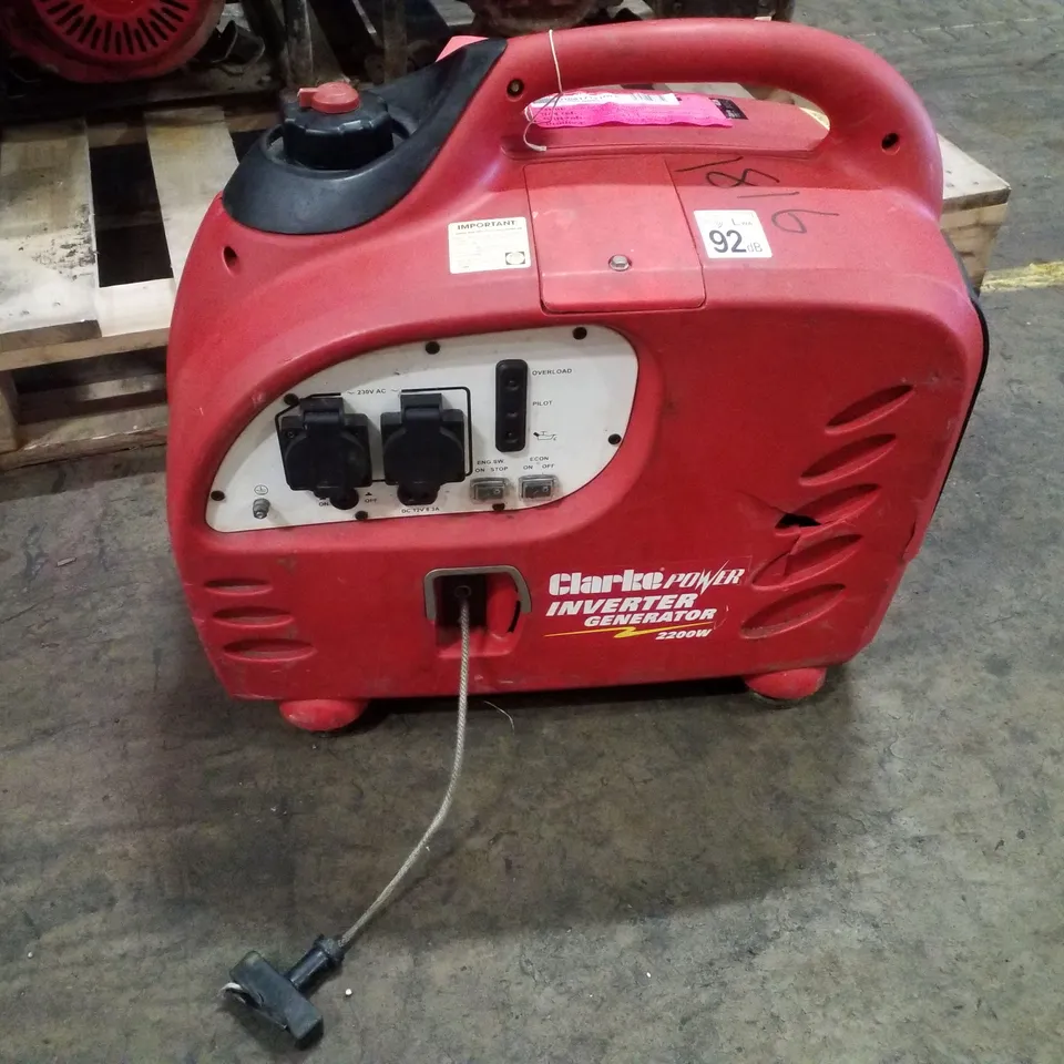 CLARKE IG2200A 2.2KW PETROL INVERTER GENERATOR 