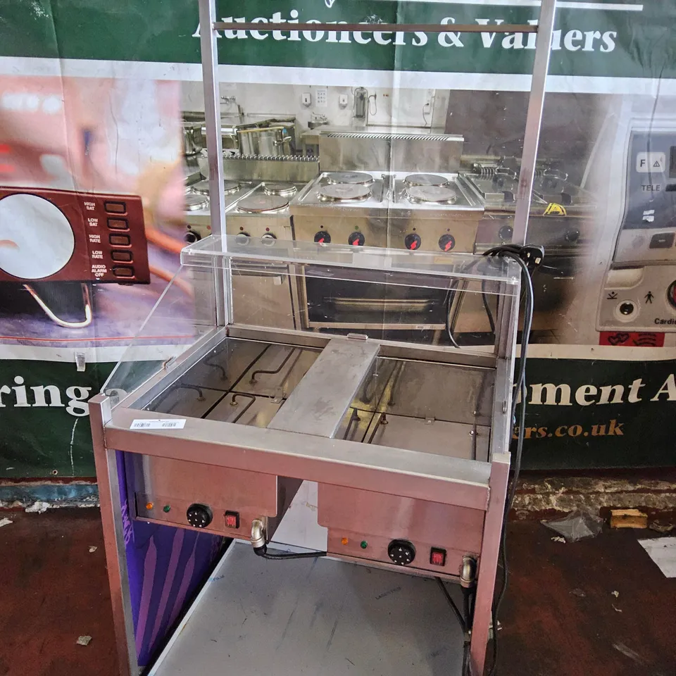 SERVICE TROLLEY WITH 2 X BAIN MARIES