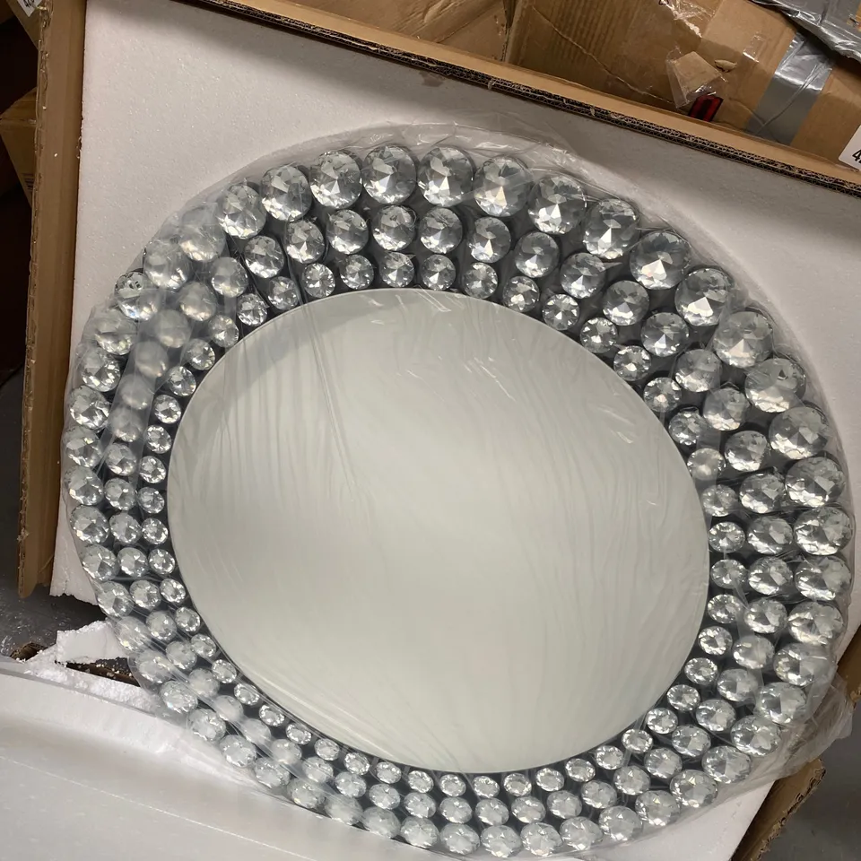 JM BY JULIEN MACDONALD SIGNATURE CIRCULAR CRYSTAL WALL MIRROR  - COLLECTION ONLY