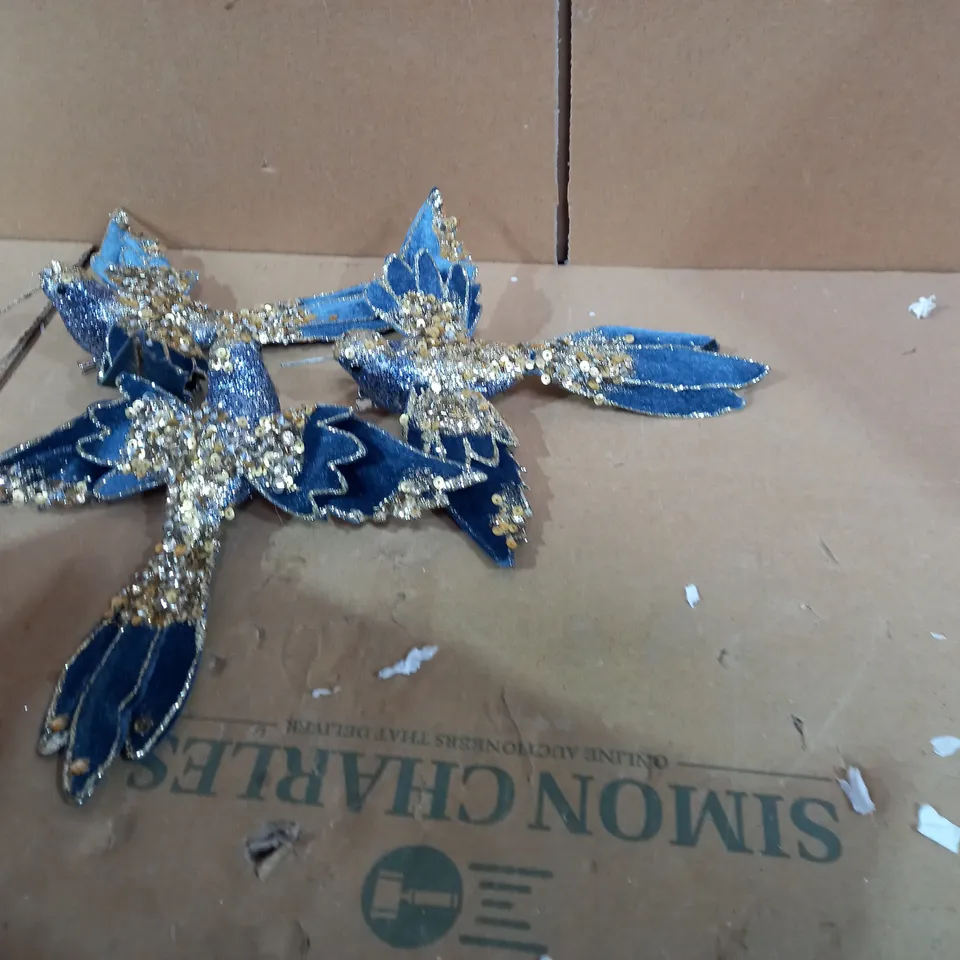 ALISON CORK SET OF 4 GLITTER EMBELLISHED CLIP ON HUMMING BIRDS