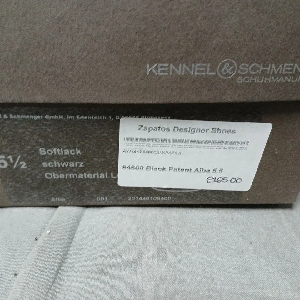 KENNEL & SCHMENGER BLACK PATENT ALBA HIGH HEEL SHOES – UK 5.5