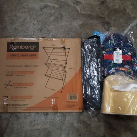 PALLET CONTAINING ASSORTED PRODUCTS INCLUDING 3-TIER CLOTHES AIRER, CAMPING TABLE, KIDS BACKPACKS & POTTY CHAIRS