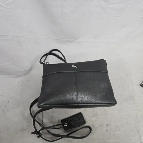 ASHWOOD REAL LEATHER  BLACK PEBBLED LEATHER CROSSBODY BAG
