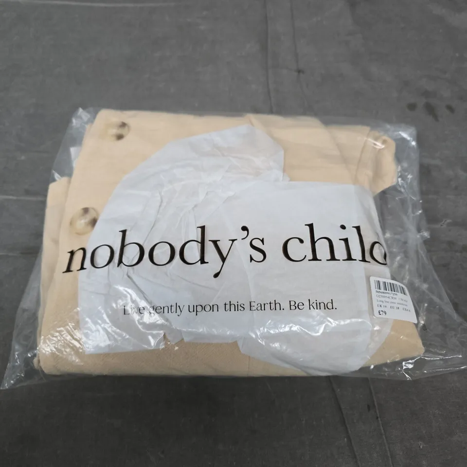 NOBODY'S CHILD LONG LINE CREW WAISTCOAT - UK 10 (EU 38, USA 6) BEIGE