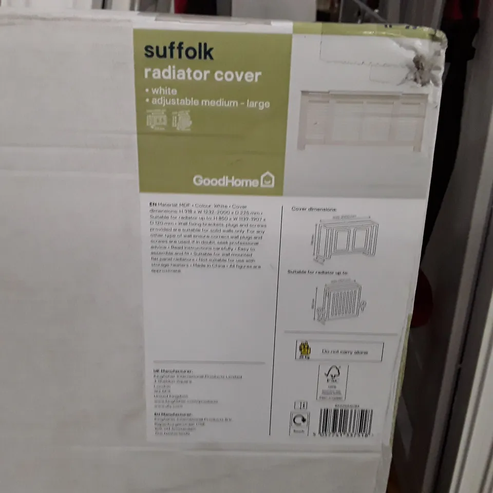 WHITE SUFFOLK RADIATOR COVER ADJUSTABLE MEDIUM LARGE 