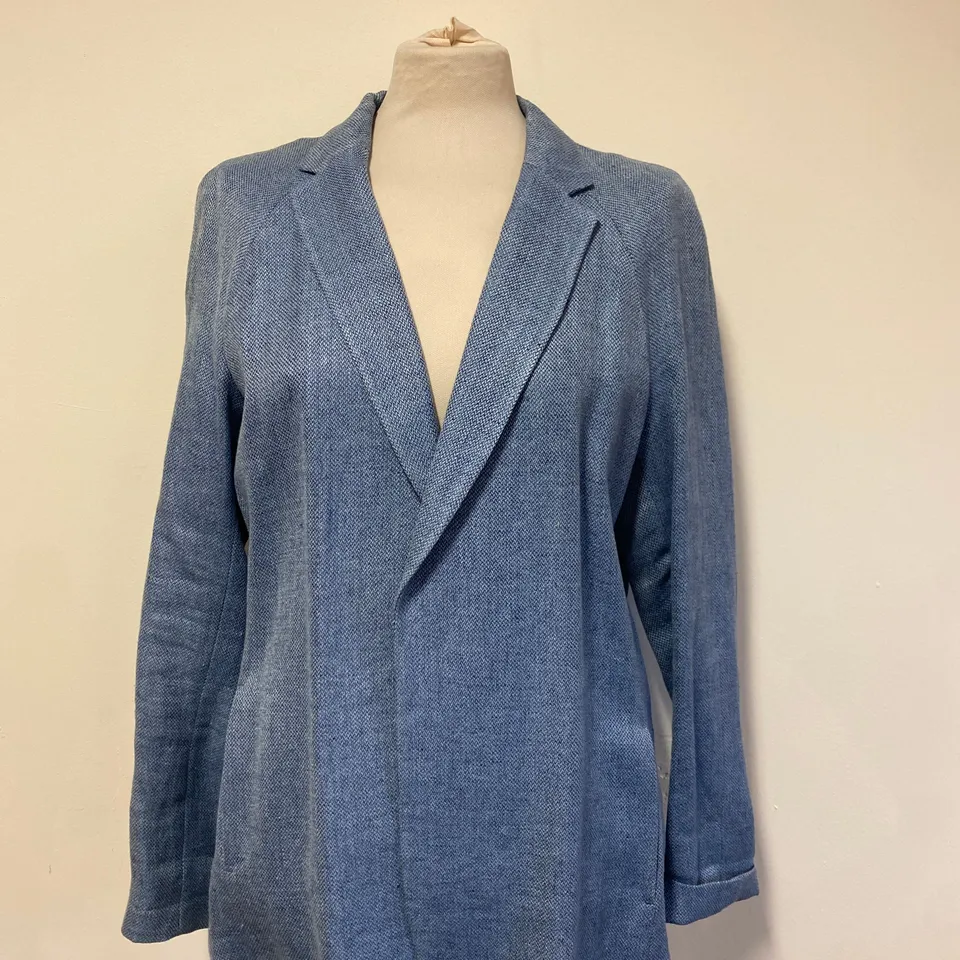 MASSIMO DUTTI LADIES BLUE JACKET SIZE 44