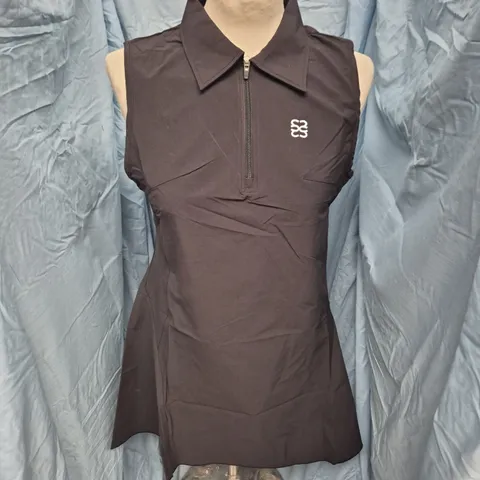 CSARA WOMEN'S SLEEVELESS ZIP-FRONT VEST DRESS, BLACK, SIZE L