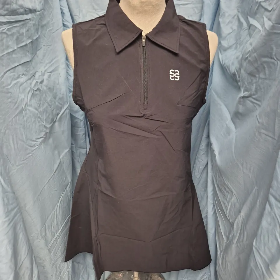 CSARA WOMEN'S SLEEVELESS ZIP-FRONT VEST DRESS, BLACK, SIZE L