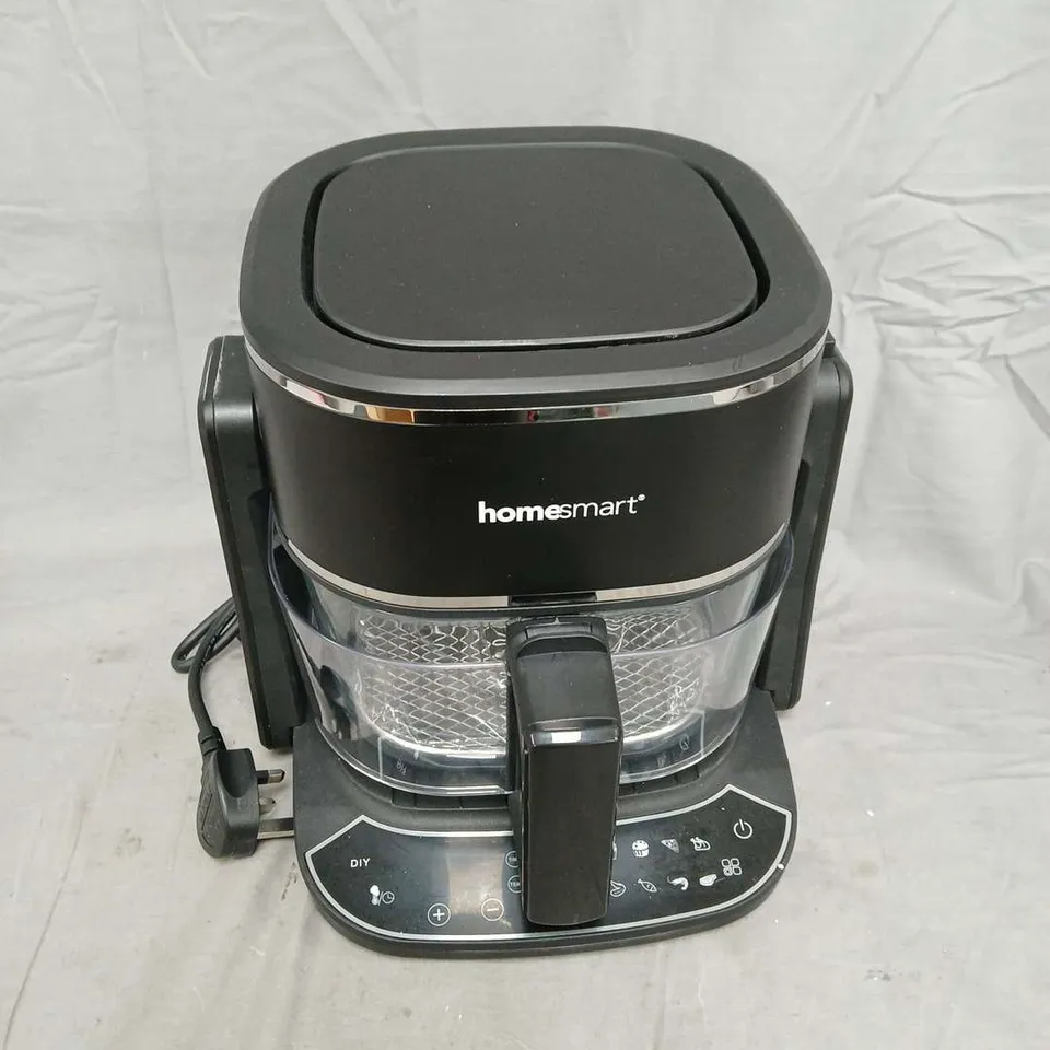 HOMESMART 2-IN-1 GLASS BOWL AIR FRYER – 4.5L CAPACITY, BOXED