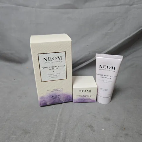NEOM ORGANICS LONDON PERFECT NIGHTS SLEEP FACE OIL, WONDER BALM & HAND BALM SET