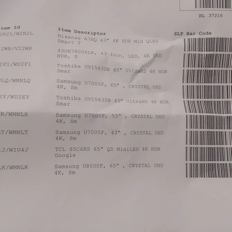 PALLET CONTAINING A LARGE QUANTITY OF ASSORTED DAMAGED TVs