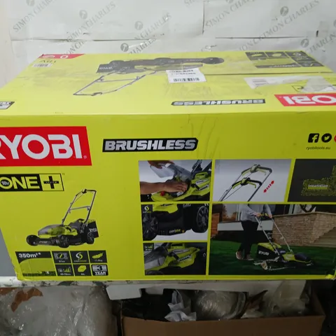 BOXED RYOBI 18V ONE+ 37CM CORDLESS BRUSHLESS LAWNMOWER 