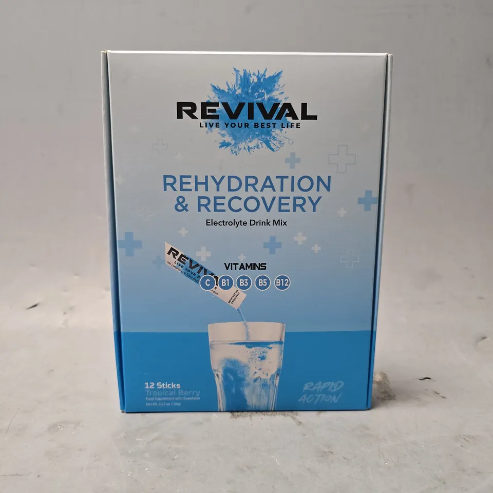 BOXED REVIVAL REHYDRATION & RECOVERY ELECTROLYTE DRINK MIX 
