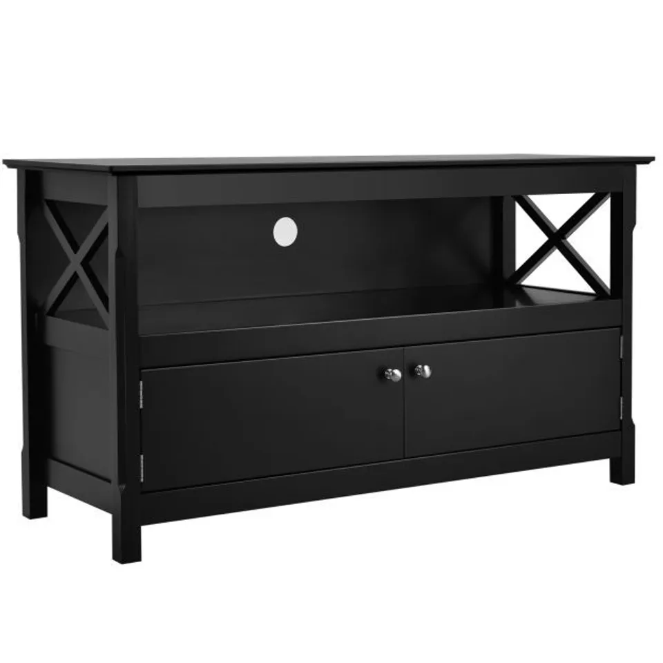 BOXED COSTWAY WOODEN TV STAND FOR TVS UP TO 50 INCHES - BLACK