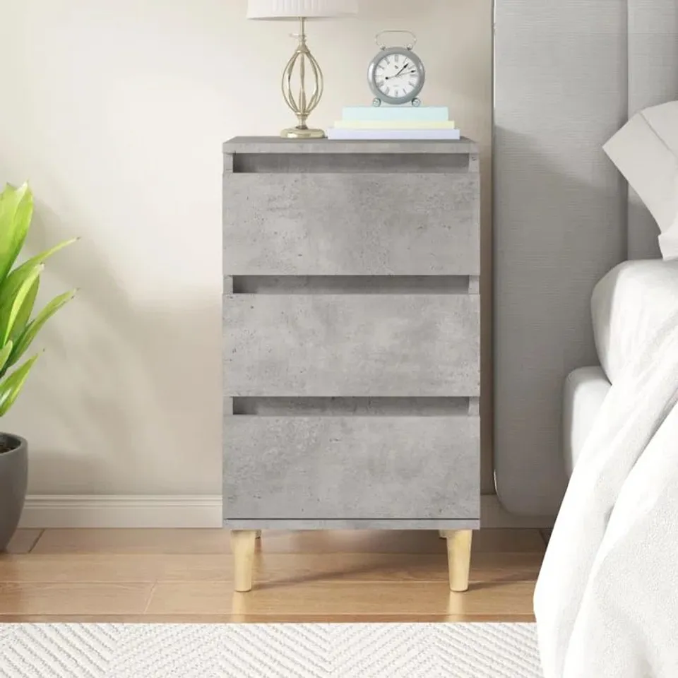 BOXED LACI-MAY SOLID WOOD BEDSIDE TABLE