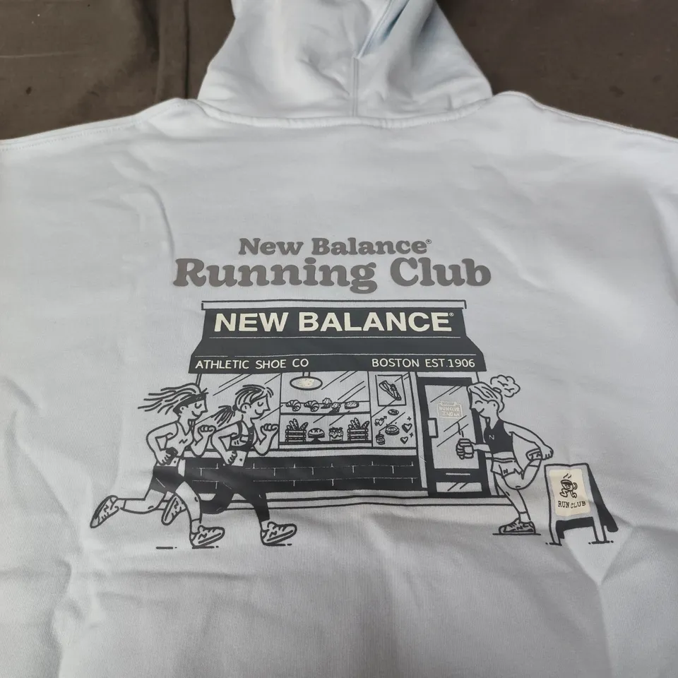 NEW BALANCE RUNNING CLUB HOODIE – LIGHT BLUE – UK M