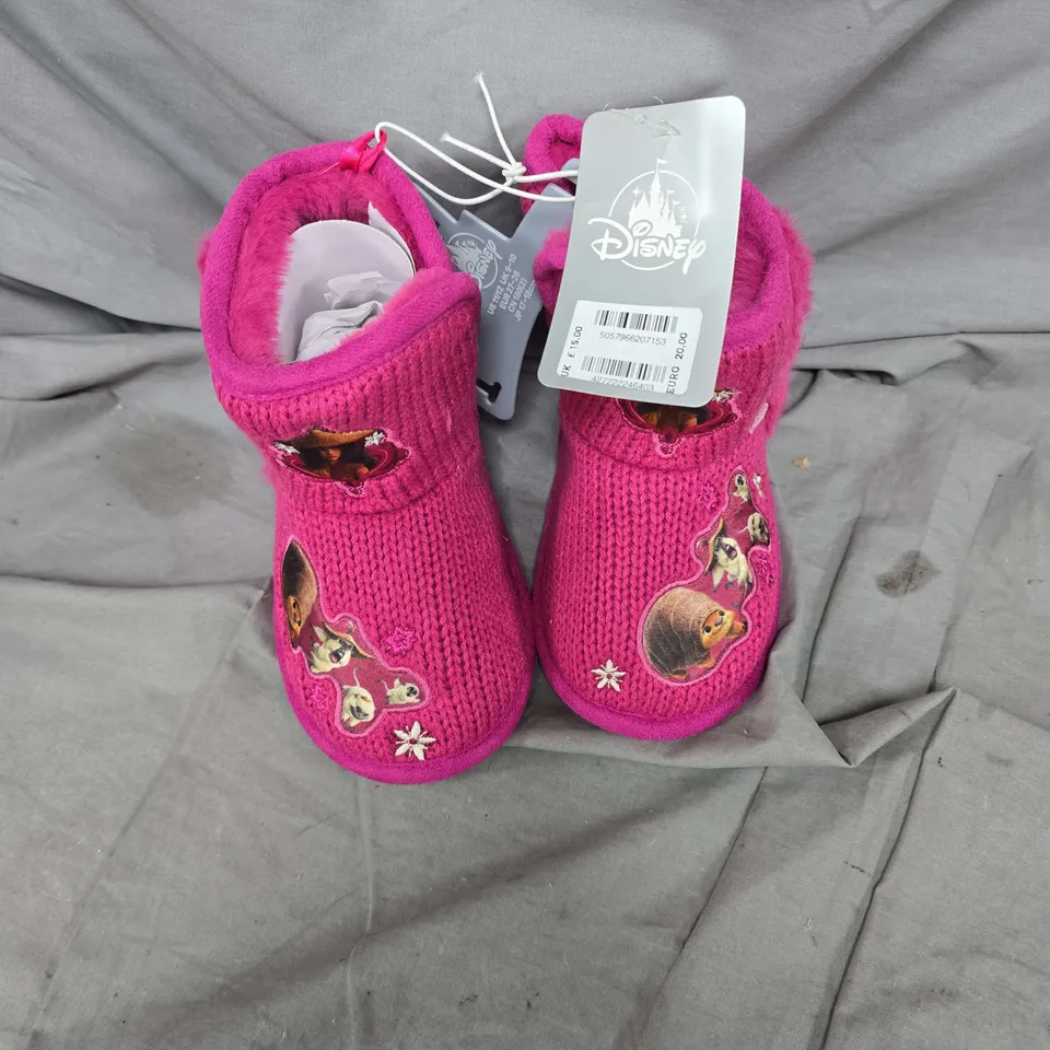 DISNEY KIDS PINK KNIT SLIPPERS UK 9-10