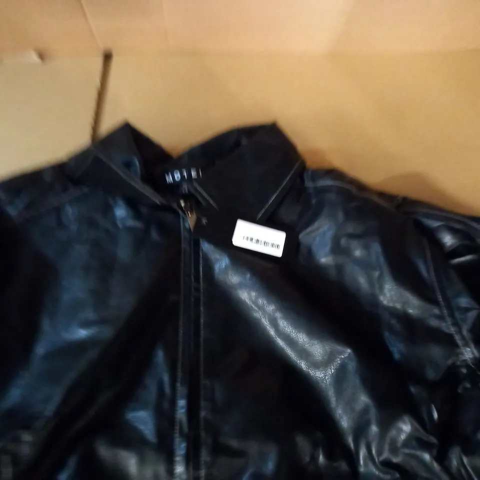 MOTEL CAVITA JACKET IN BLACK WITH GREY TOP STITCH - XXS