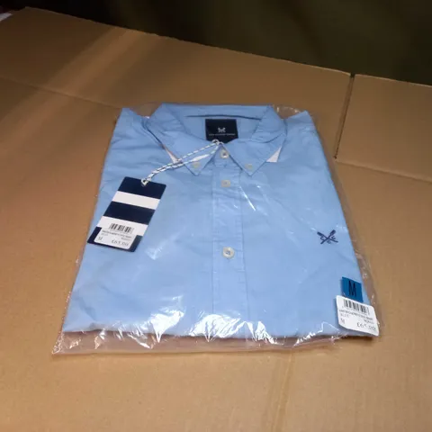 PACKAGED CREW CLOTHING COMPANY BLUE SMITH GARMENT DYE SHIRT - MEDIUM