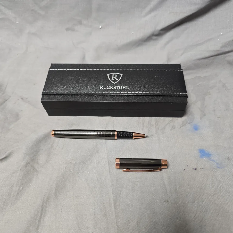 RUCKSTUHL STAINLESS STEEL LUXURY PEN IN GIFT BOX – HAND ASSEMBLED 