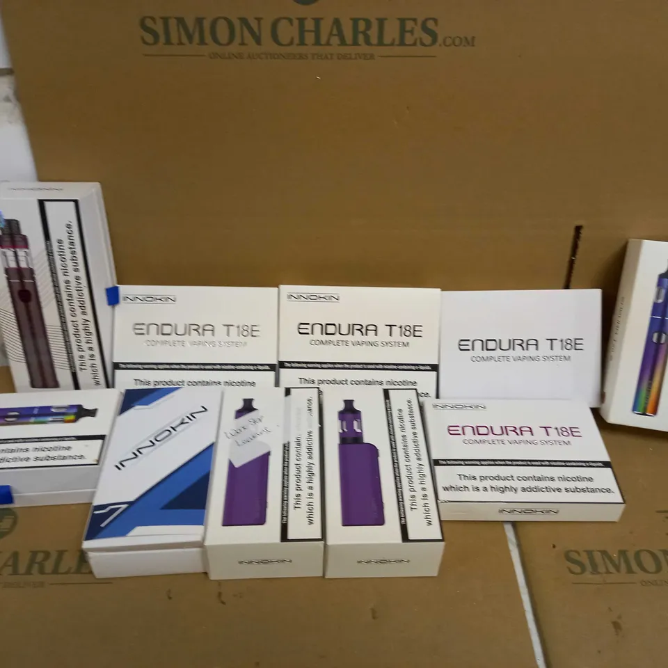 BOX OF ASSORTED E-CIGARETTE KITS TO INCLUDE INNOKIN AND ENDURA T18E SYSTEMS