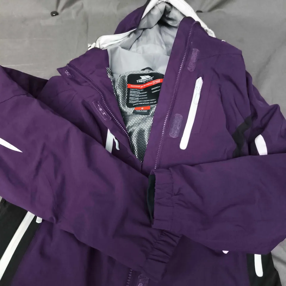 TRESPASS TP100 WATERPROOF JACKET – PURPLE, SIZE S
