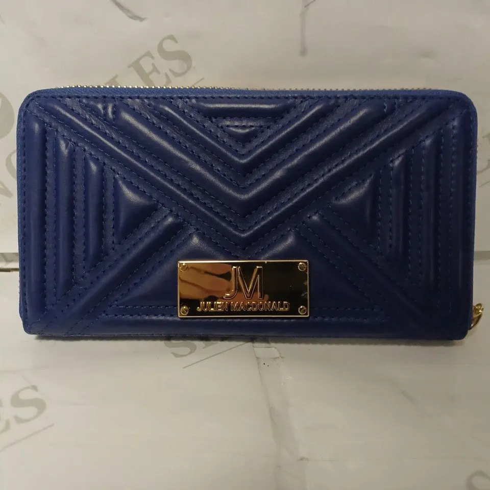JULIEN MACDONALD LEATHER EFFECT PURSE IN COBALT