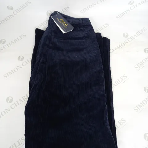 POLO RALPH LAUREN NAVY CORD TROUSERS SIZE 8