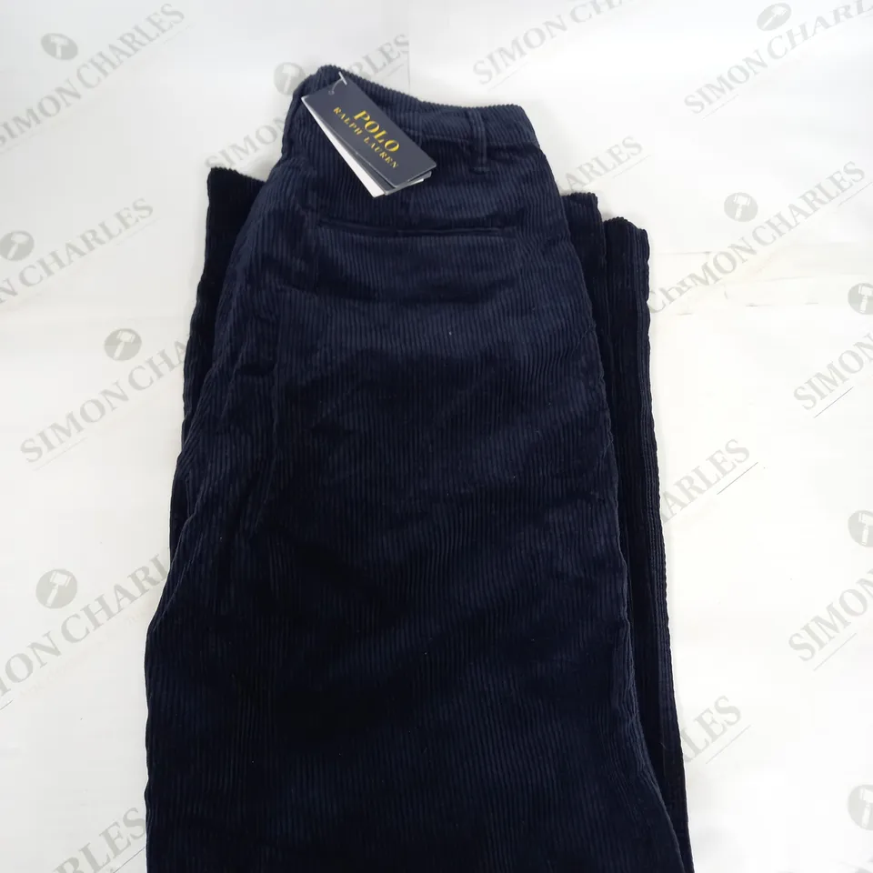 POLO RALPH LAUREN NAVY CORD TROUSERS SIZE 8