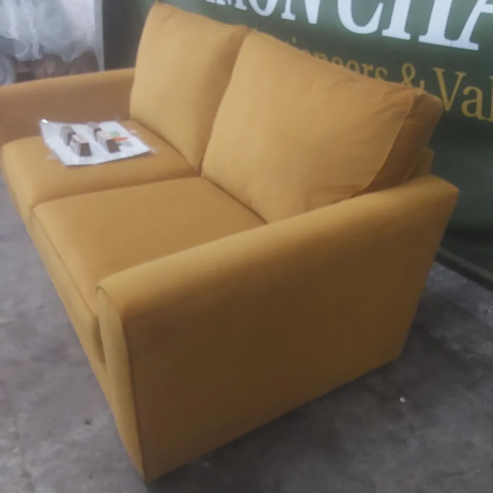 DESIGNER JACKSON 3 SEATER VELVET UPHOLSTERED SOFABED - OCHRE