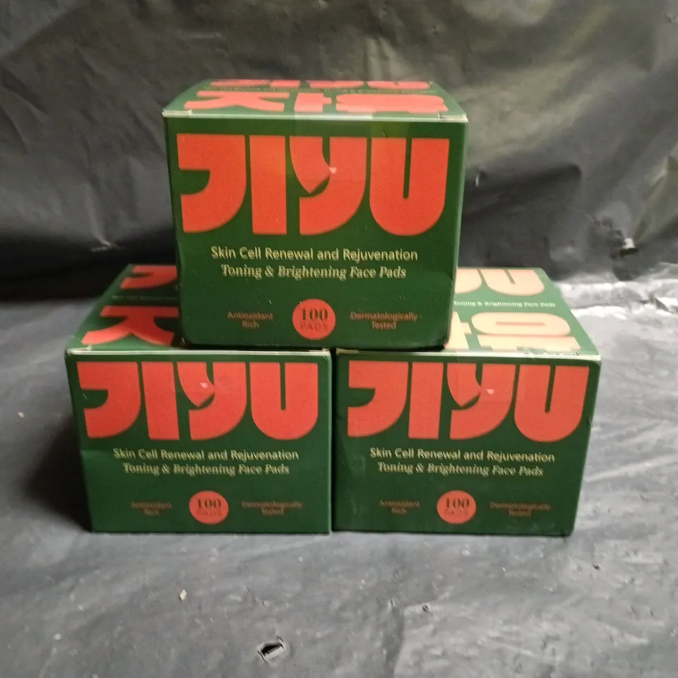 LOT OF 3 JIYU'S SKIN CELL RENEWAL 100-PACKS OF FACE PADS
