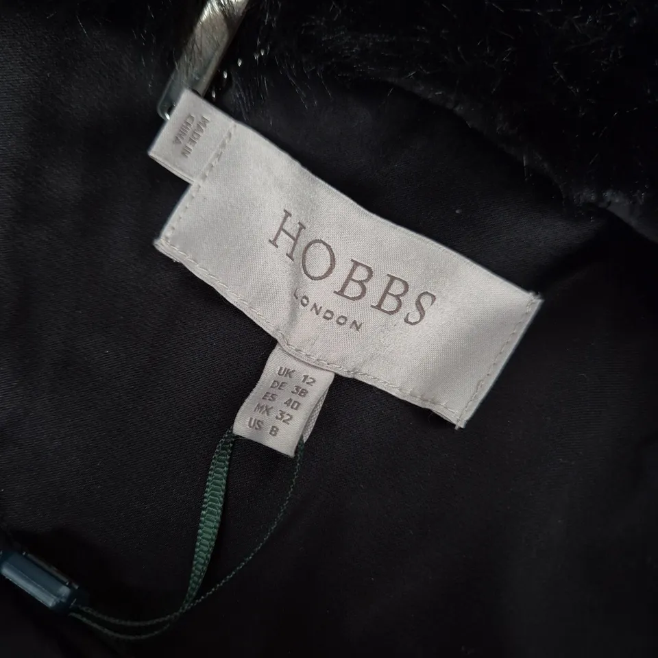 HOBBS LONDON SERENA PUFFER COAT – BLACK, UK 12