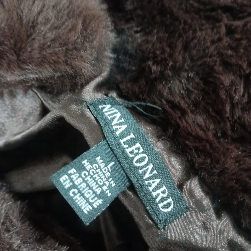NINA LEONARD BROWN FUR COAT – WOMEN'S COAT