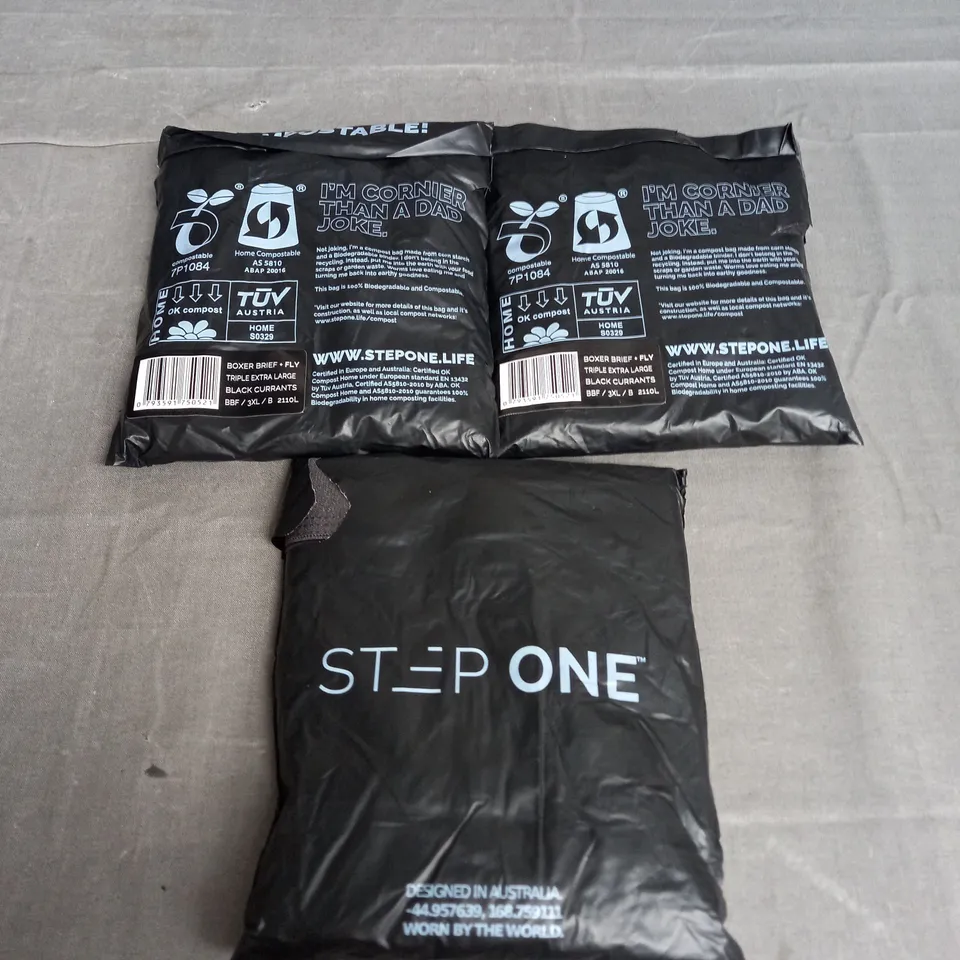 STEP ONE X3 BOXER BRIEF + FLY IN BLACK CURRENTS SIZE 3XL