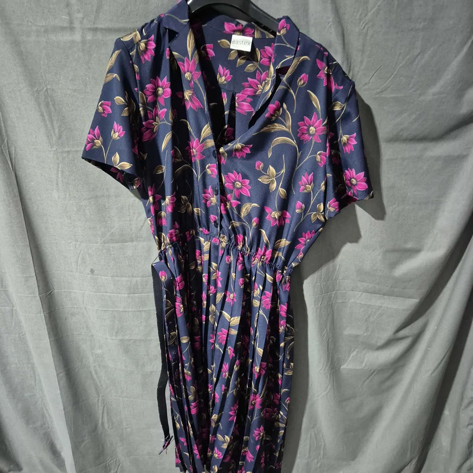 EASTEX NAVY FLORAL SHORT-SLEEVE DRESS - SIZE UNSPECIFIED