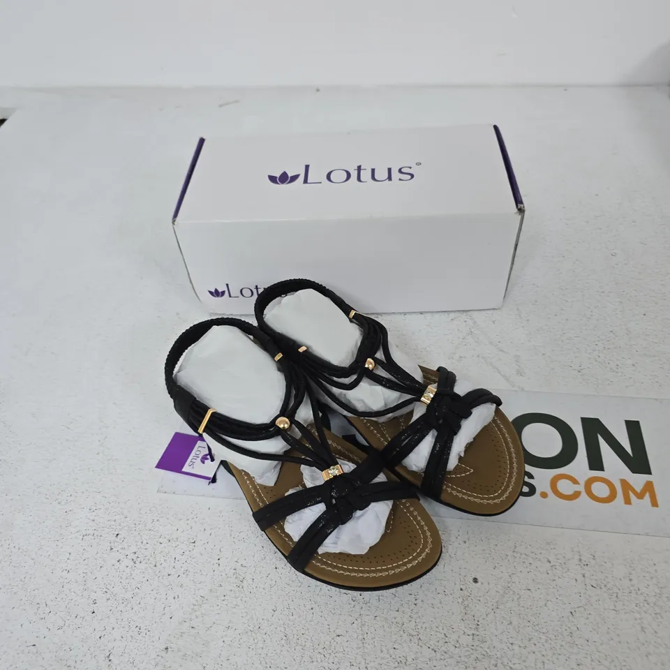 LOTUS DOMENICA ULP300 BLACK SANDALS – WOMEN’S UK 8 (BOXED)