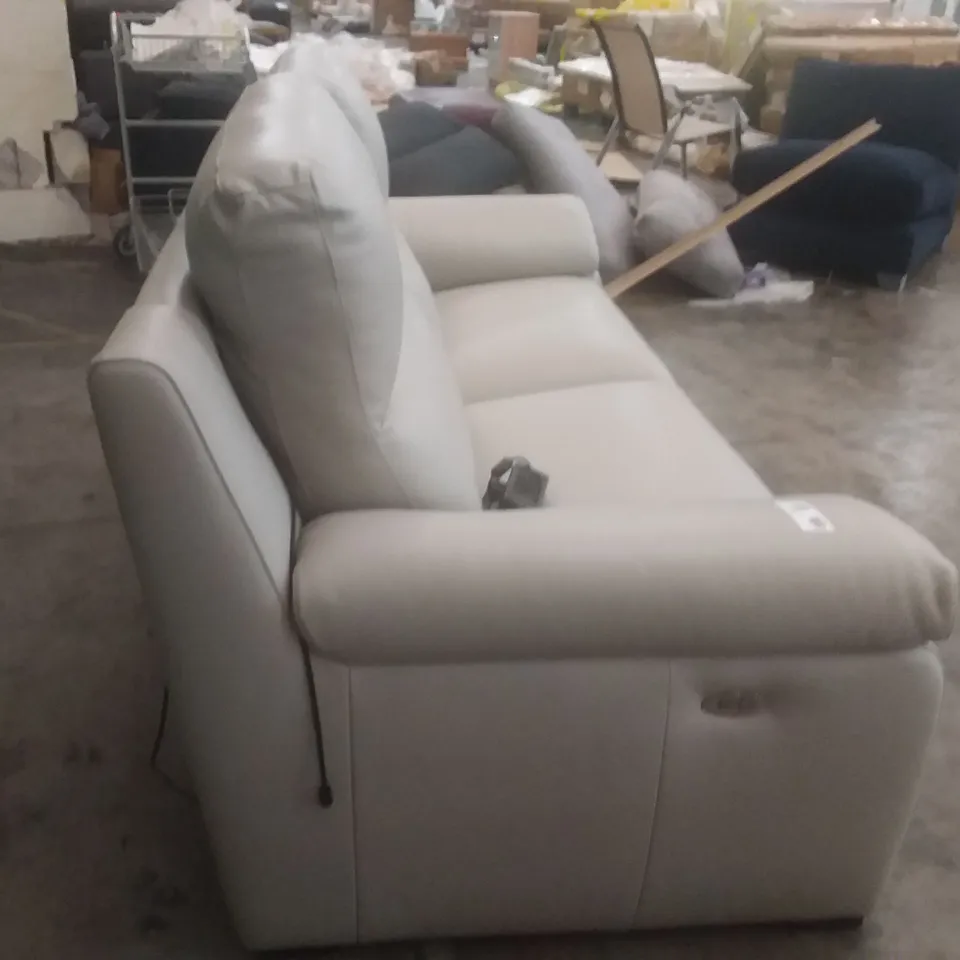 QUALITY DESIGNER MORENO 3 SEATER SOFA - GREY LEATHER 