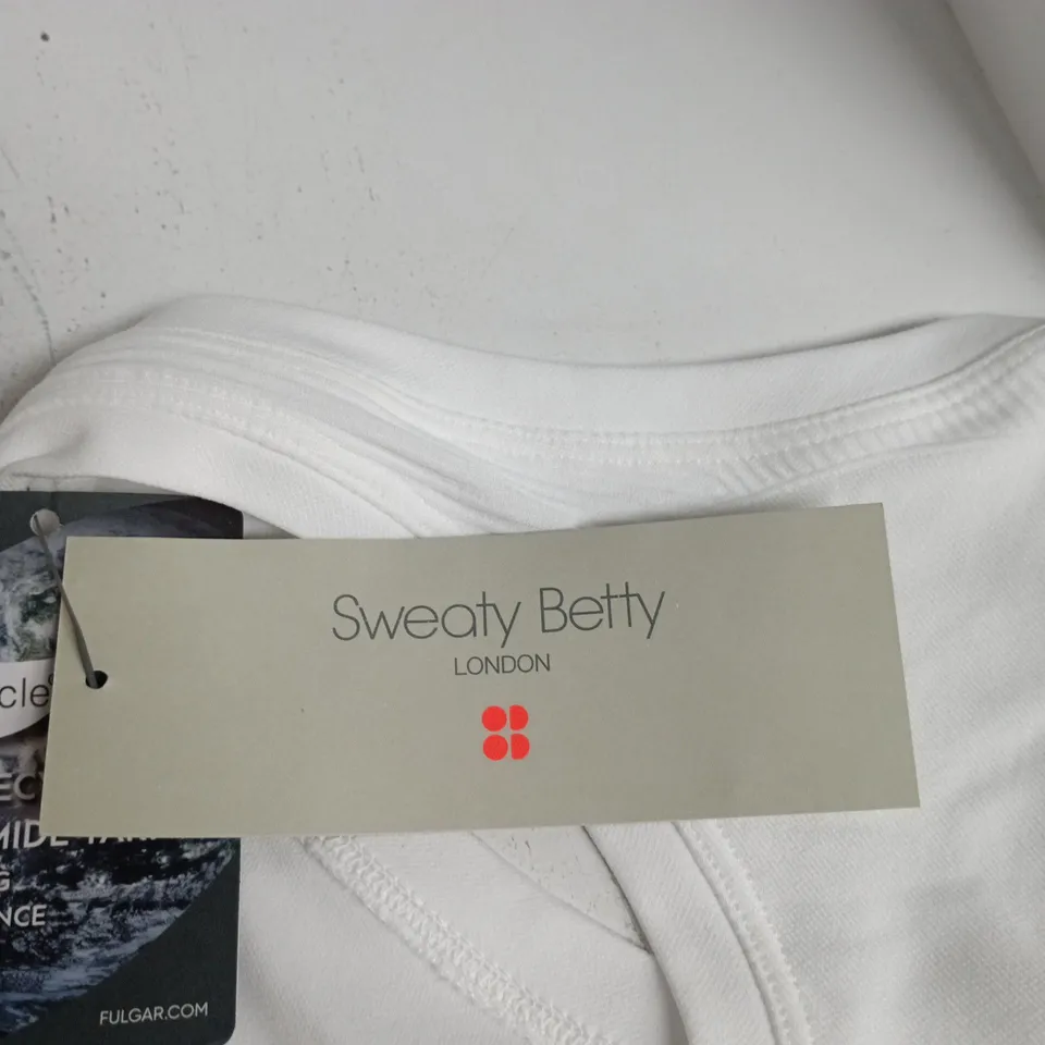 SWEATY BETTY ATHLETE CROP SEAMLESS WORKOUT TANK TOP – WHITE, XS
