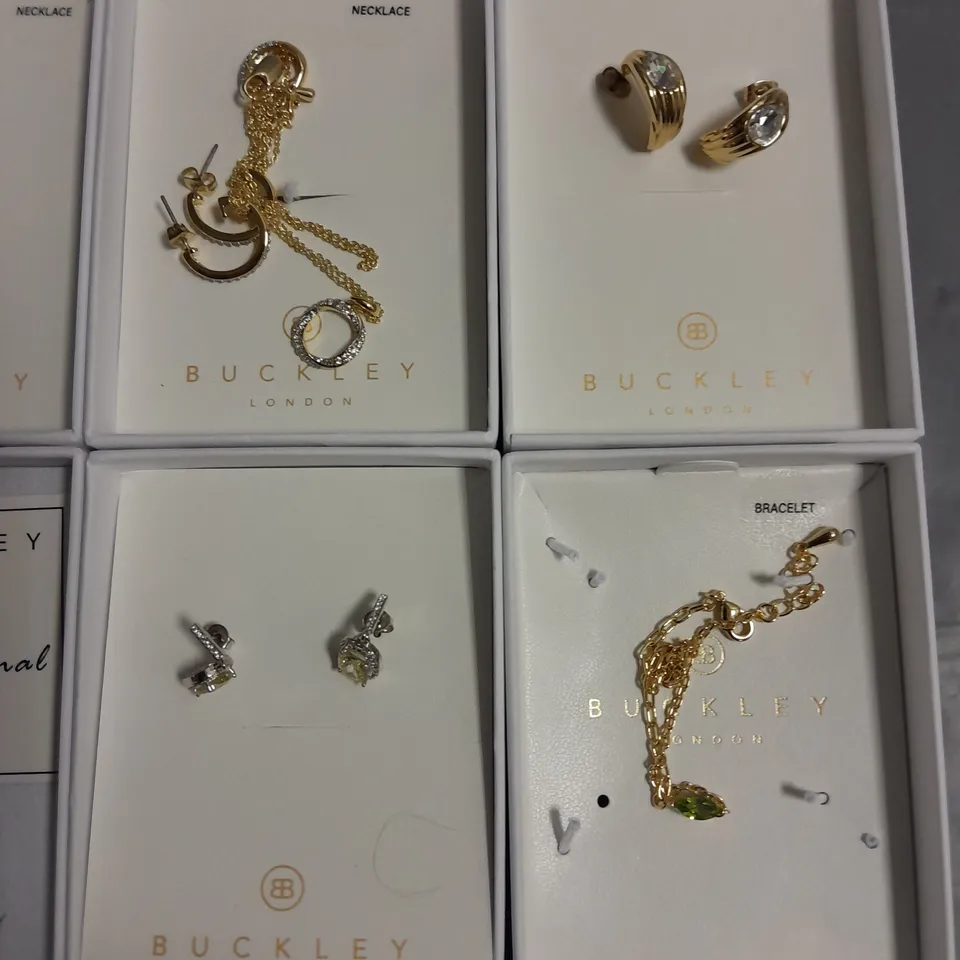 LOT OF 8 ASSORTED BOXED BUCKLEY LONDON JEWELLERY ITEMS