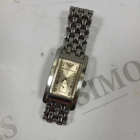 EMPORIO ARMANI CLASSIC STAINLESS STEEL WRIST WATCH